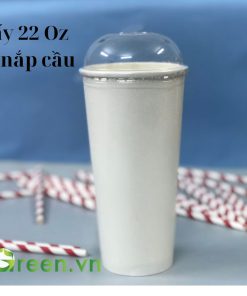 Ly giấy 22 Oz Trắng nắp cầu