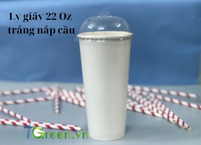Ly giấy đựng đồ ăn có nắp cầu