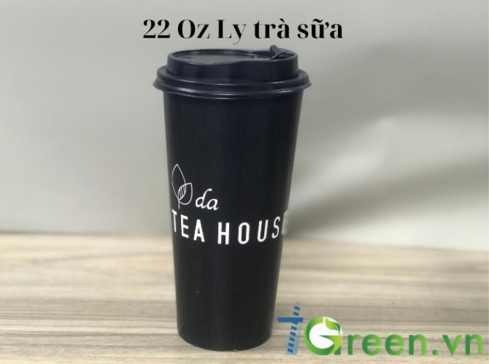 Mẫu ly giấy đẹp màu trắng đen để đựng trà sữa