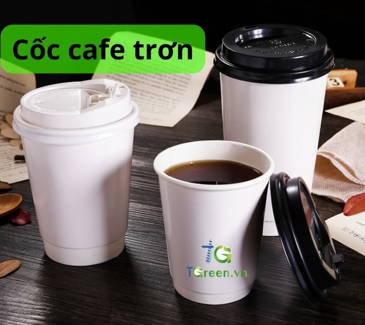 Cốc giấy cafe mang đi trắng trơn