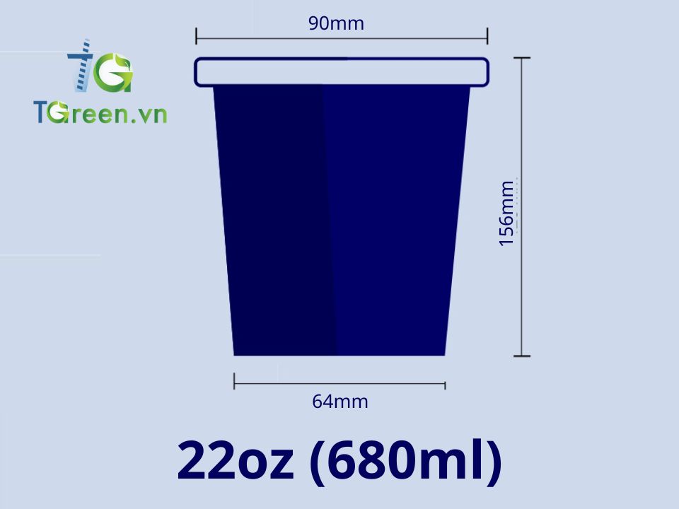 Kích thước ly giấy 22oz Kích thước ly giấy 22oz