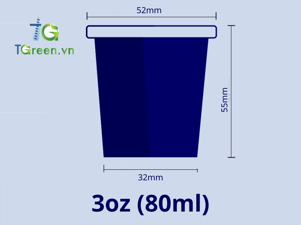 Kích thước ly giấy 3oz Kích thước ly giấy 3oz