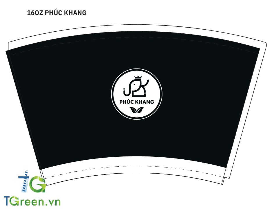 Thiết Kế cốc giấy màu đen 16Oz Phúc Khang Thiết Kế cốc giấy màu đen 16Oz Phúc Khang