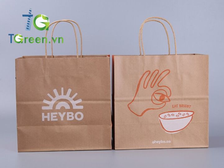 Túi giấy kraft nâu in logo