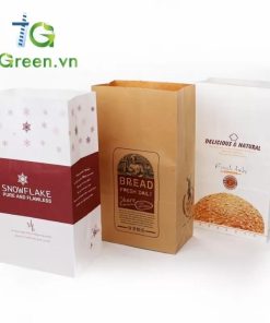 Túi Giấy Kraft Trắng đựng thực phẩm in logo đẹp