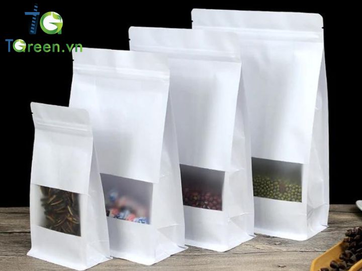 Túi zip giấy màu trắng Túi zip giấy màu trắng